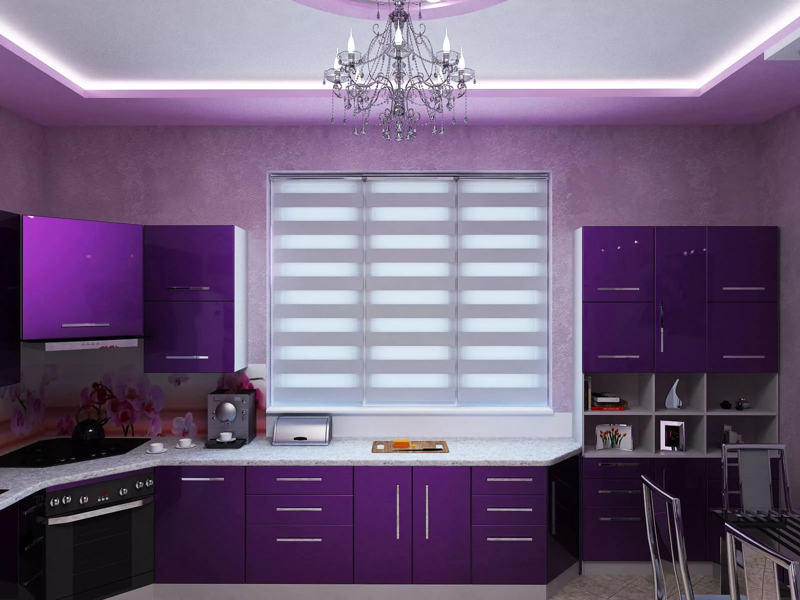 Кухня В Фиолетовых Тонах Дизайн