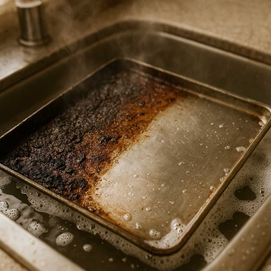 Как отмыть противень от пригоревшего жира Как отмыть противень от пригоревшего жира