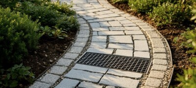 Как правильно уложить гранитную брусчатку на сложных участках: склоны, криволинейные элементы, ливнеотводы