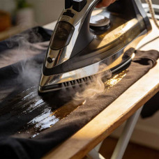 Почему утюг оставляет блестящие следы на ткани