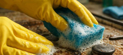 Как отмыть плиту от застарелого жира