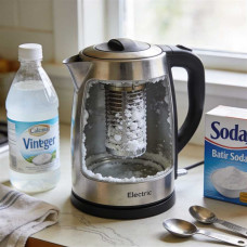 Как почистить чайник от накипи уксусом и содой