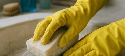 Как отмыть керамическую раковину от потемнения