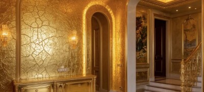 Золотая поталь в интерьере: 10 оригинальных идей для стильного дома