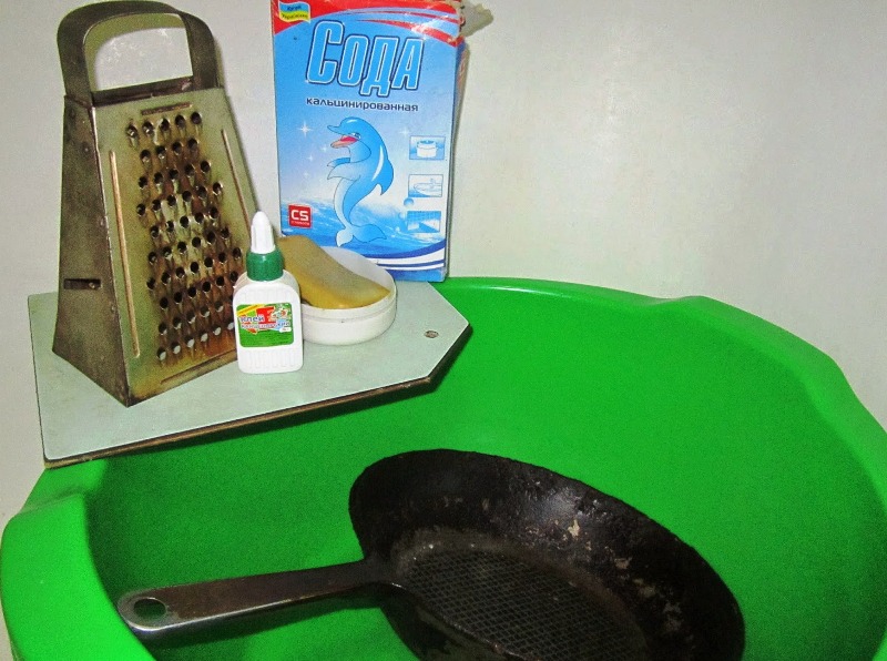 чистка сковороды