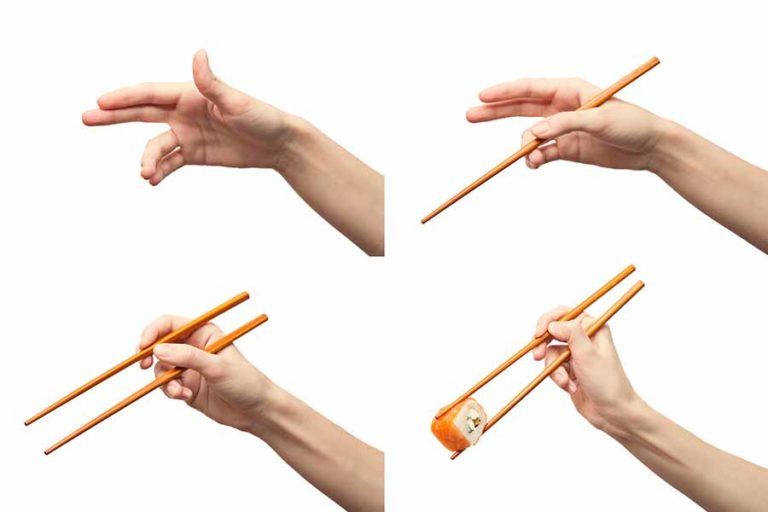 Как правильно держать палочки для суши?