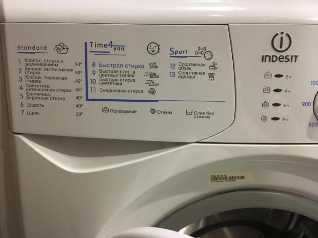 стиральная машина индезит режимы