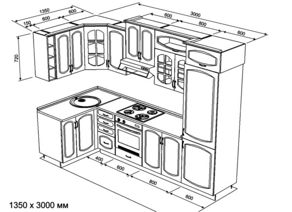 Размеры кухонных шкафов бутылочница