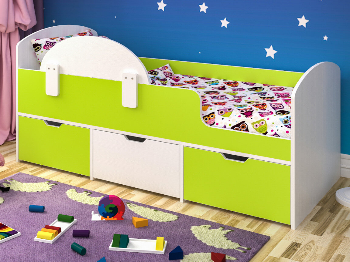 детская кровать с бортиками декор фото