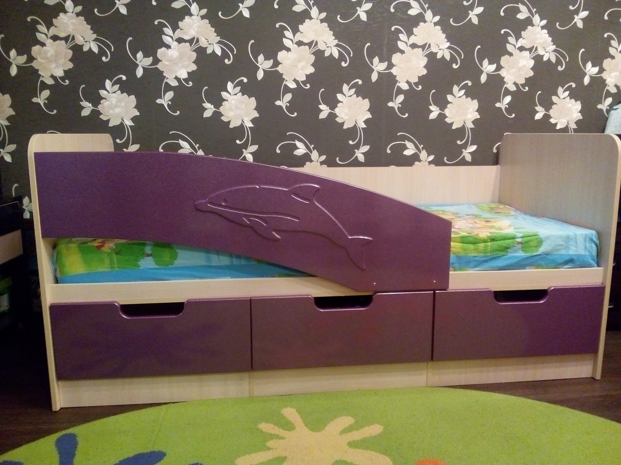 кровать дельфин 2 с ящиками сборка