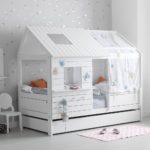 кровать-домик для детей белый деревянный