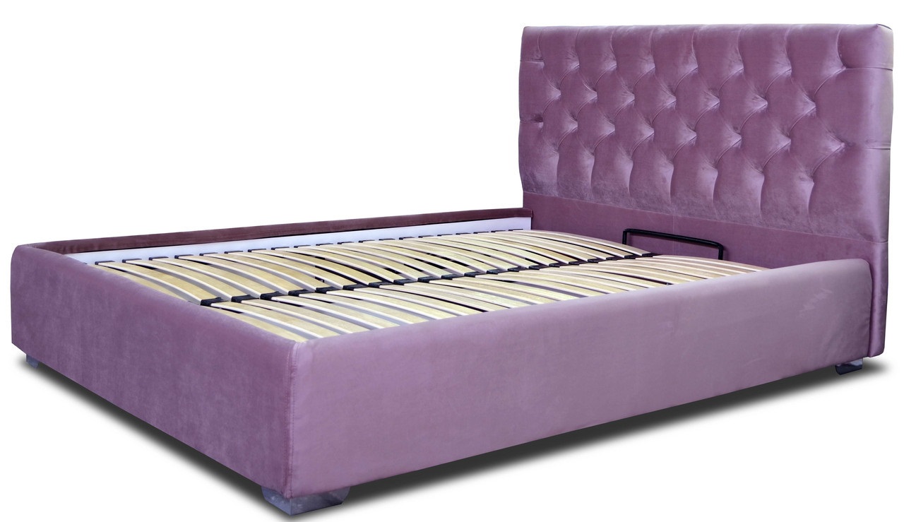 кровать с подъемным механизмом фиолетовая