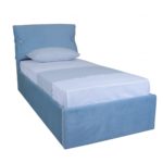 кровать с подъемным механизмом голубая односпальная
