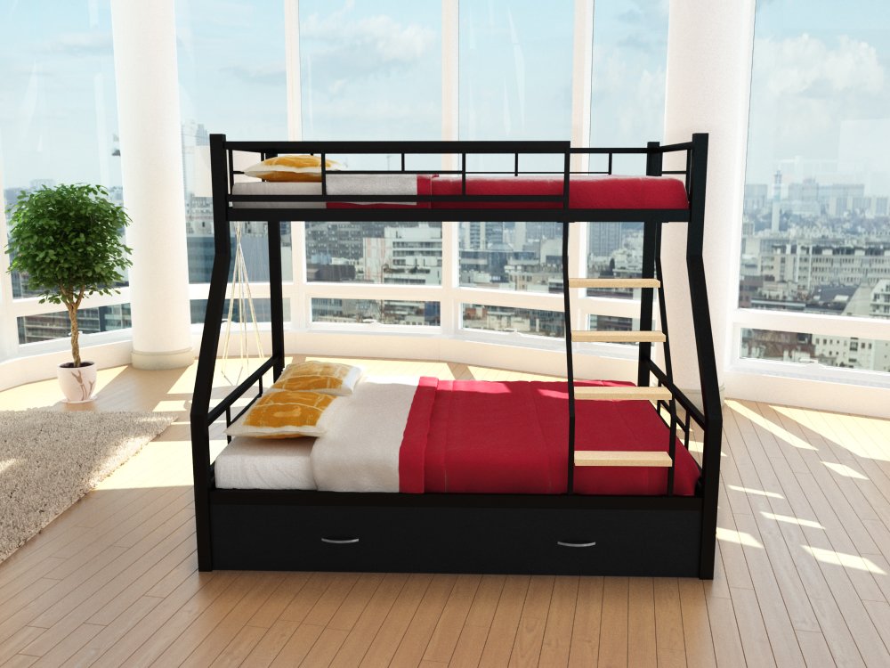 металлическая двухъярусная кровать