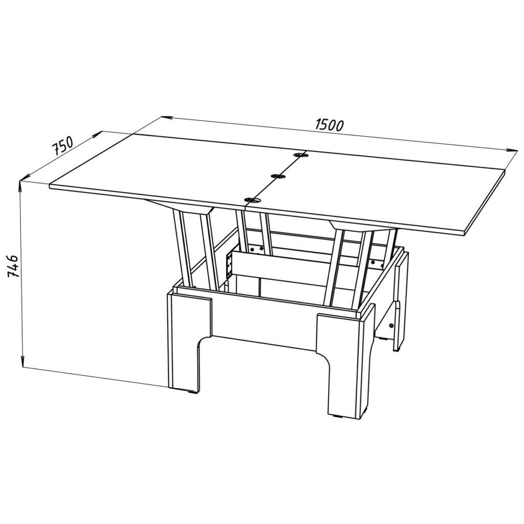 Схема сборки раздвижного стола
