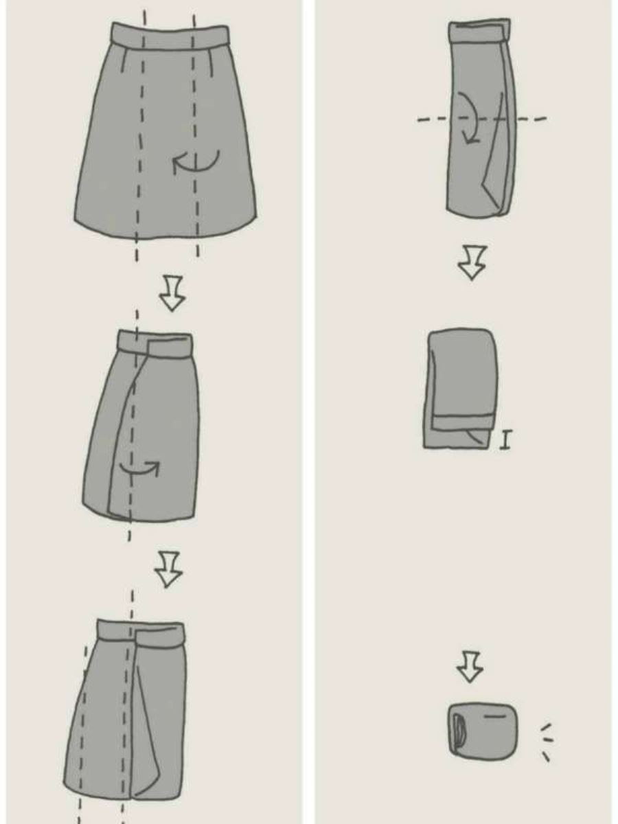 Как сложить юбку компактно
