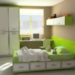 зеленая кровать для девочки