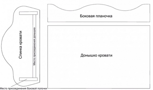 Вырезать из бумаги кровать