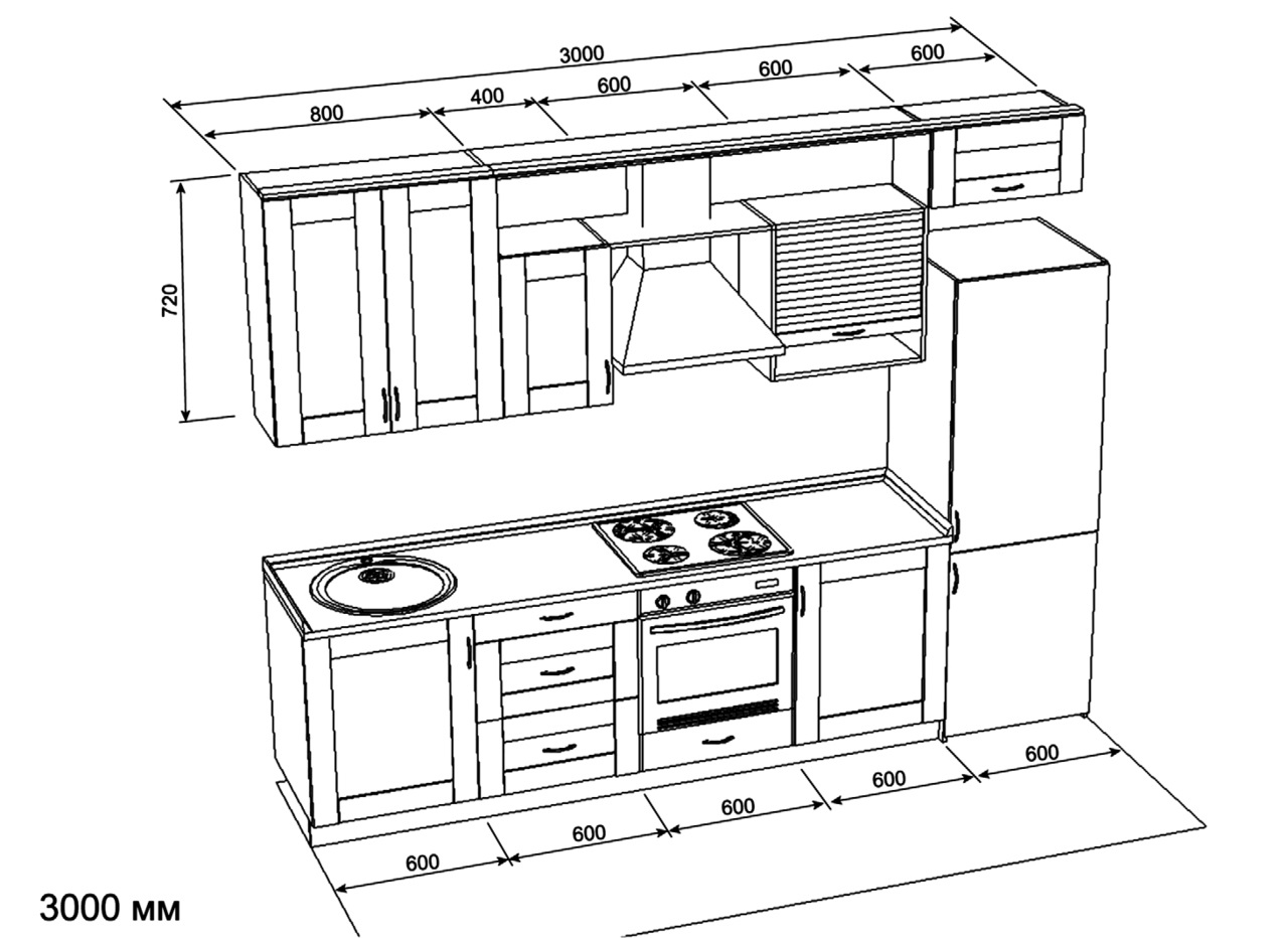 кухня схемы размещения мебели