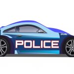 детская кровать-машина синяя полиция