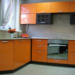 кухонный гарнитур оранжевый