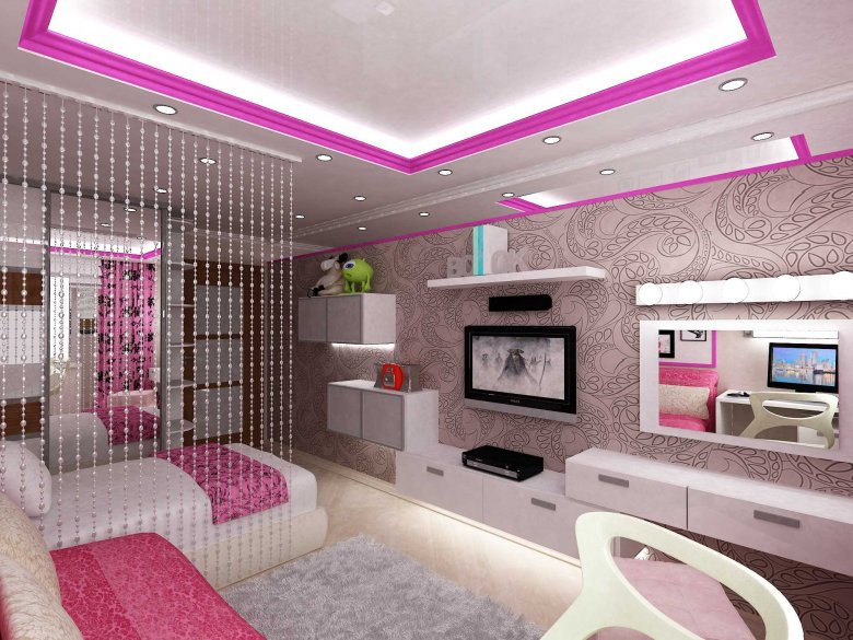 комната для девочки подростка в современном стиле