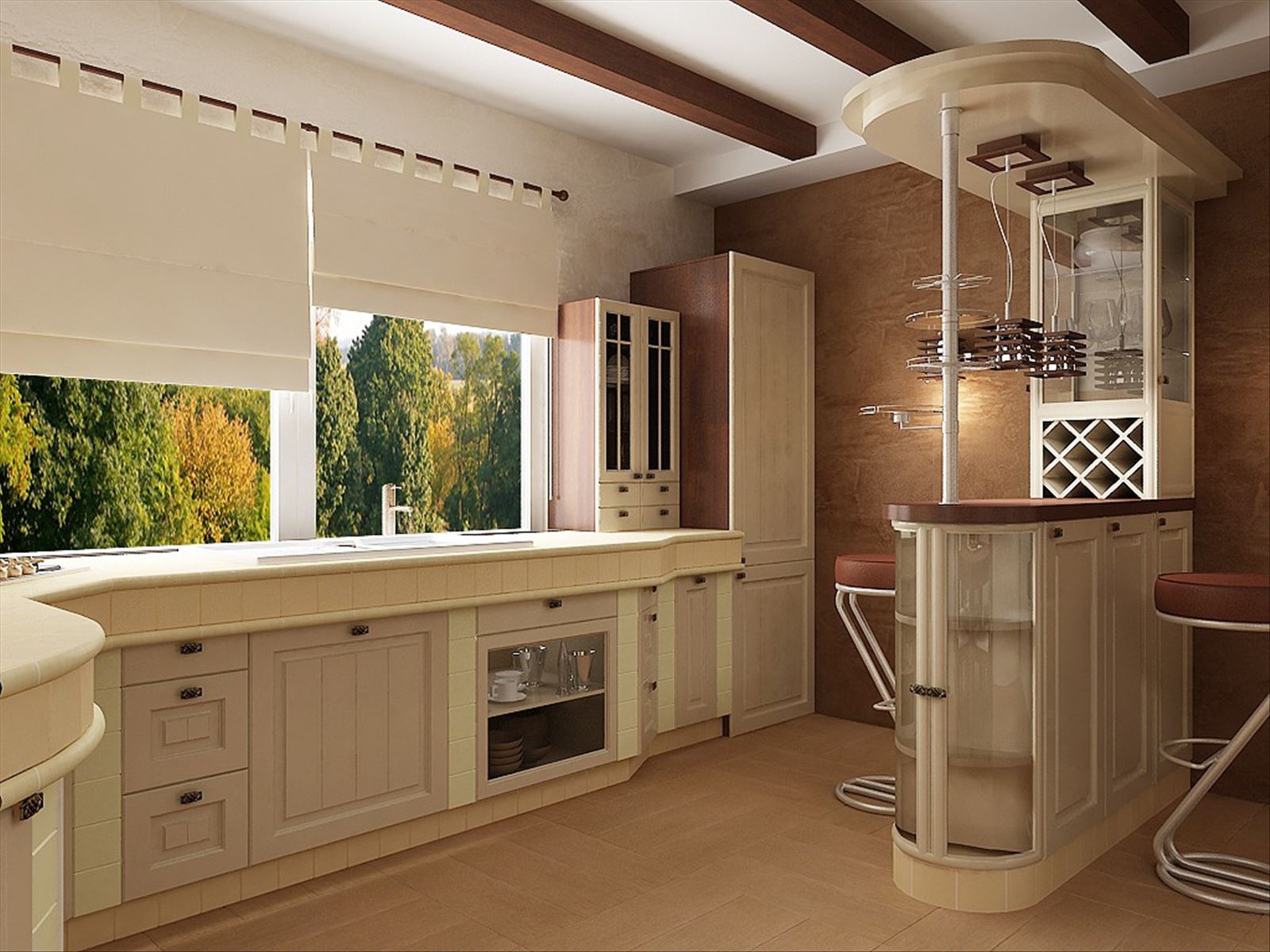 Кухня без верхних шкафов: дизайн гарнитура без навесных шкафов, угловая .