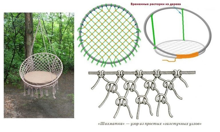 Схема подвесного кресла своими руками