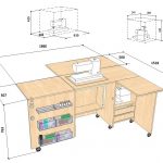 пример чертежа стола для швейной машинки с тумбами
