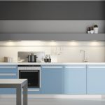 кухонная мебель светло-голубая