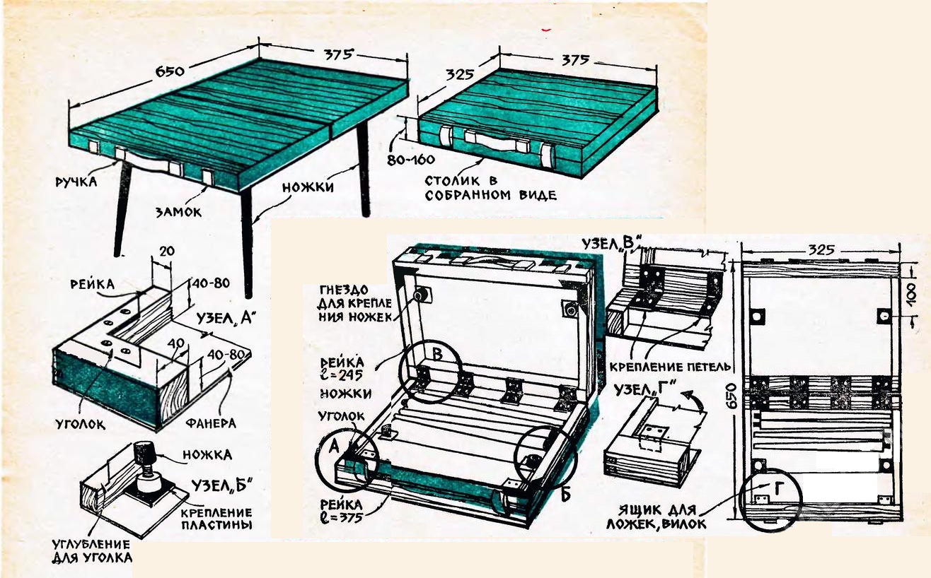 Раскладной стол чемодан своими руками чертежи и схемы