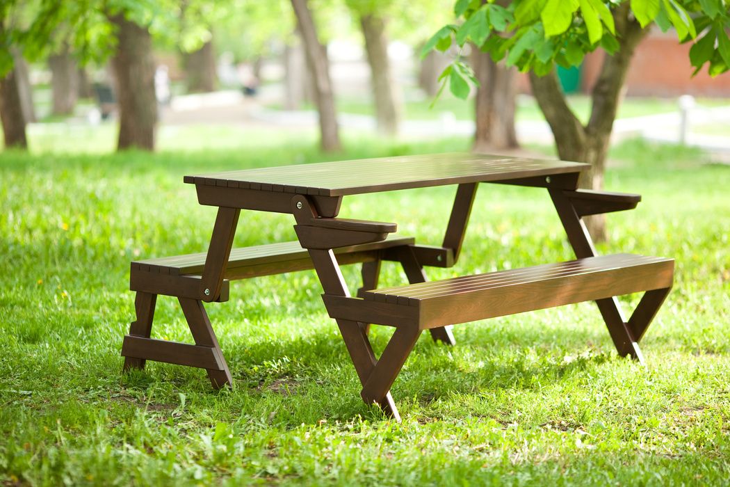 Скамейки со столом для дачи из дерева