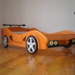 детская кровать-машина оранжевая гоночная