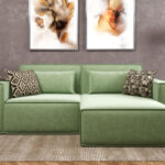 угловой диван зеленый