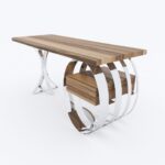 стол из дерева с металлом