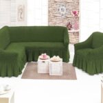 еврочехол на диван зеленый