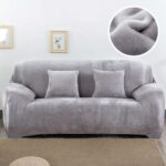 еврочехол на диван серый с подушками