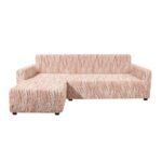 еврочехол на диван угловой розовый