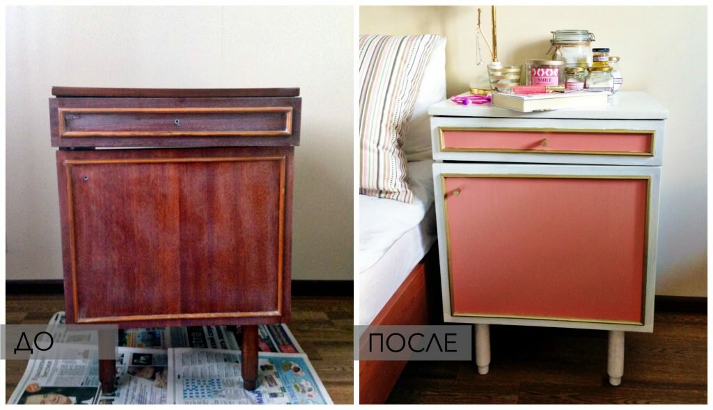 покраска мебели до и после