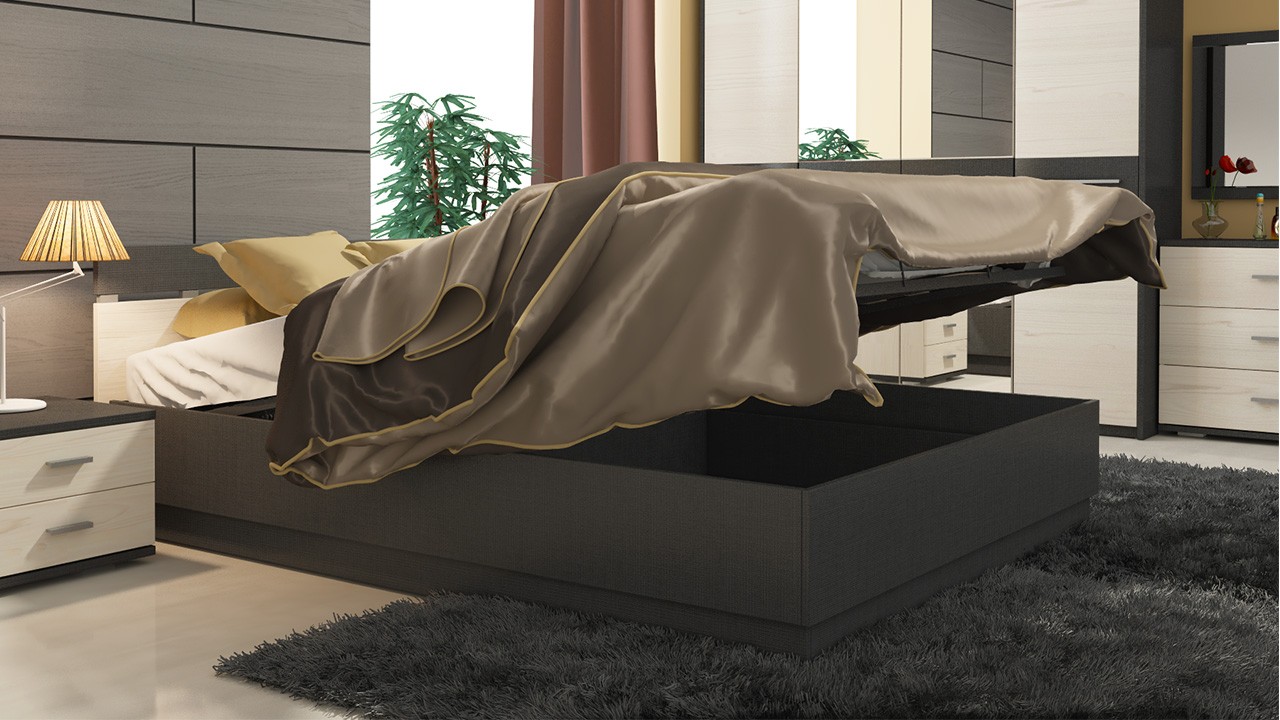 дизайн кровати с подъемным механизмом