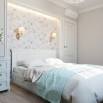 расположение кровати в спальне дизайн