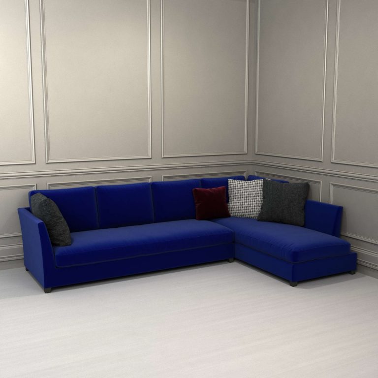 Синий диван белая стенка