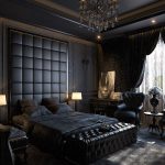 спальня с черной мебелью в английском стиле