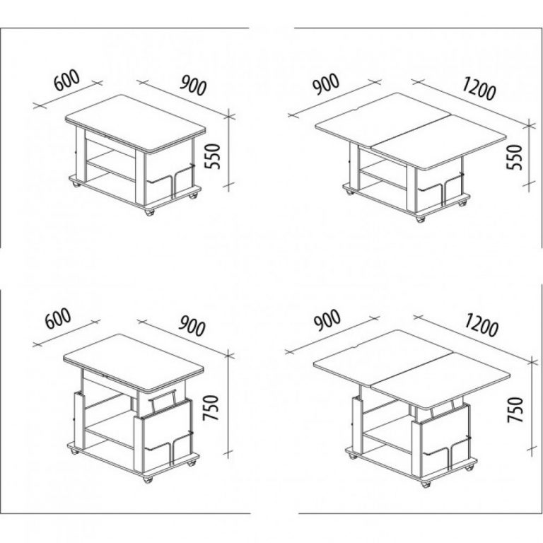 Схема раздвижного стола