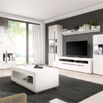 белая мебель с иемно-серым ковром