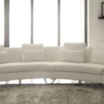 белый кожаный диван полукруглый