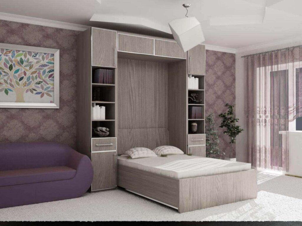 Дизайн в однокомнатной квартире с кроватью
