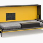 диван-трансформер желтый с серым
