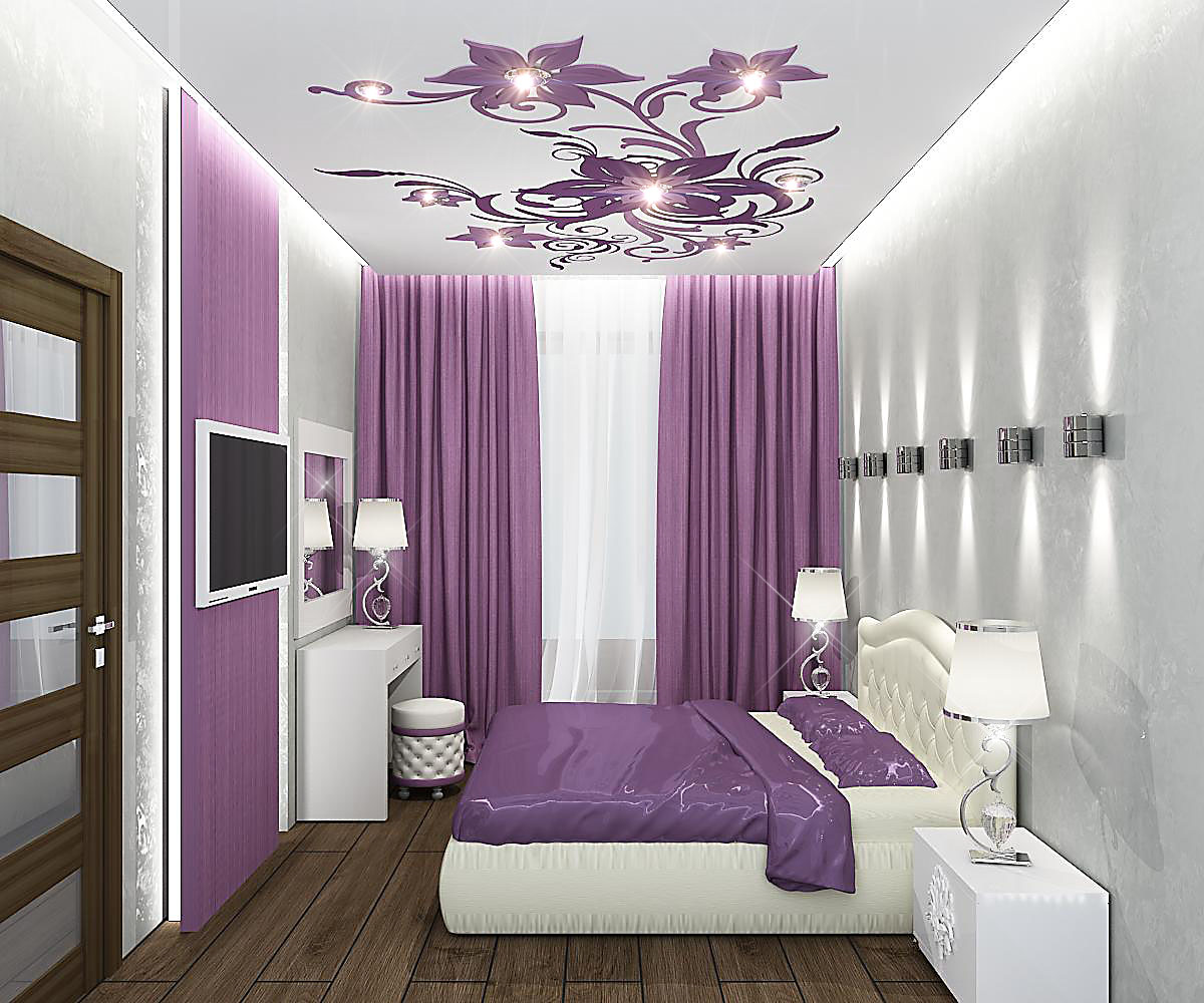 Спальня 9м2 интерьер. Спальня дизайн интерьера 10кв м квадратная. Сиреневая спальня. Спальня в фиолетовом стиле. Интерьеры маленькой комнаты в современном стиле