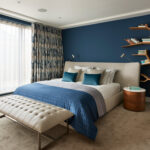 маленькая спальня синяя